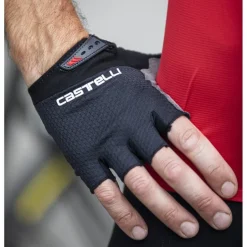 Wielerhandschoenen < Castelli Entrata V Handschoenen met Korte Vingers - light black 085
