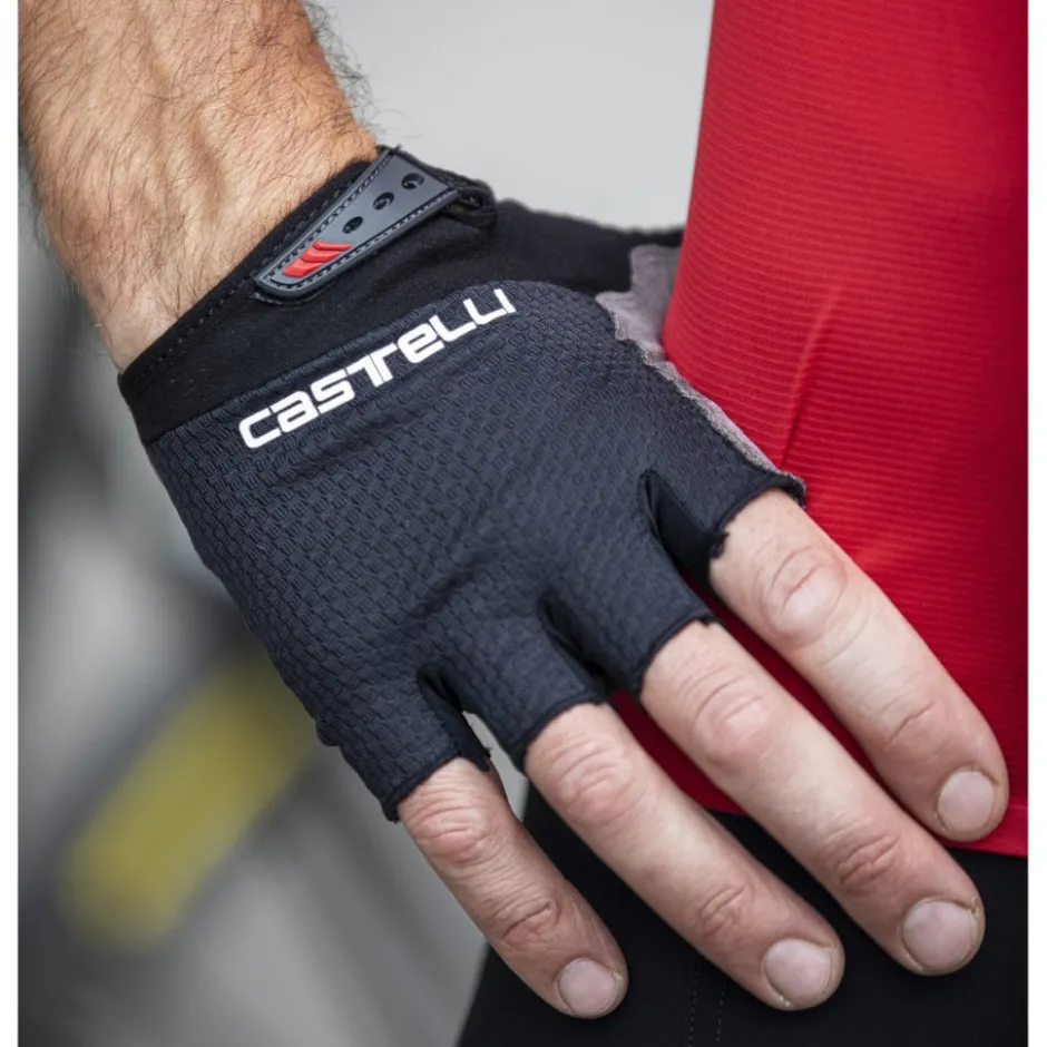 Wielerhandschoenen < Castelli Entrata V Handschoenen met Korte Vingers - light black 085
