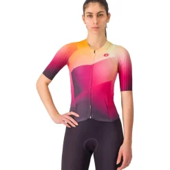 Castelli Free Sanremo 3 Racebody met Korte Mouwen Dames - dark night shade/vivid orange- 513