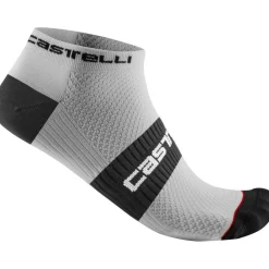 Fietssokken < Castelli Lowboy 2 Sokken - wit zwart 001