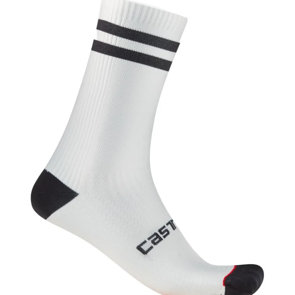 Fietssokken < Castelli Originale 18 Sokken - wit/zwart 001