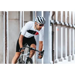 Wielershirts < Castelli Prologo 7 Fiethirt met Korte Mouwen Heren - light black/ilver grey-ivory 085