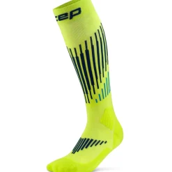 CEP Core Run Merino Tall Compressiesokken Heren - lime/blue