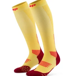 CEP Core Run Tall Compressiesokken Dames - marigold/burgundy
