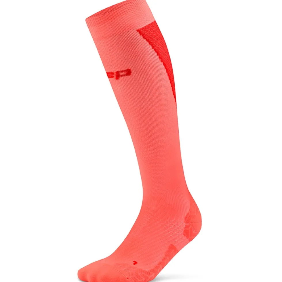 CEP Core Run Ultralight Tall Compressiesokken Dames - neon coral/red