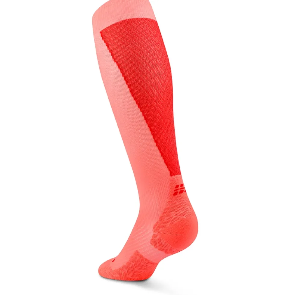 CEP Core Run Ultralight Tall Compressiesokken Dames - neon coral/red