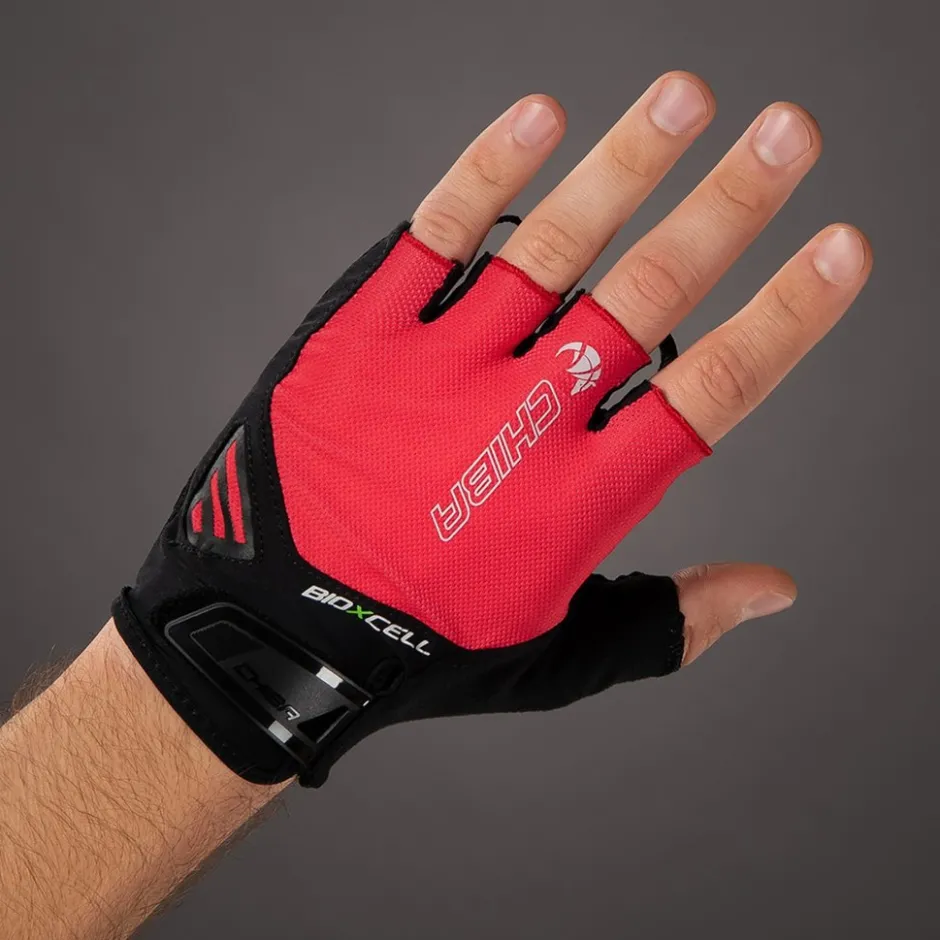 Wielerhandschoenen < Chiba BioXCe Air Handchoenen et Korte Vinger - rood