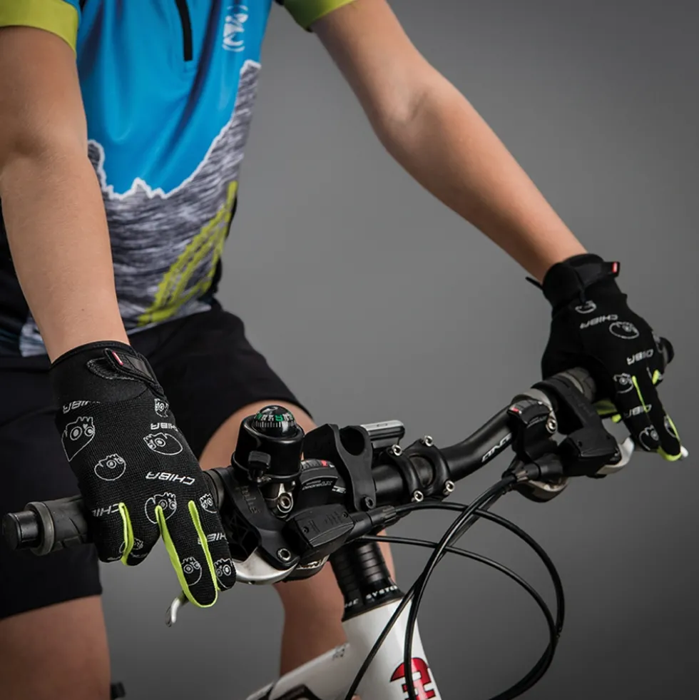 Chiba Bones Fietshandschoenen Kinderen - black/neon yellow