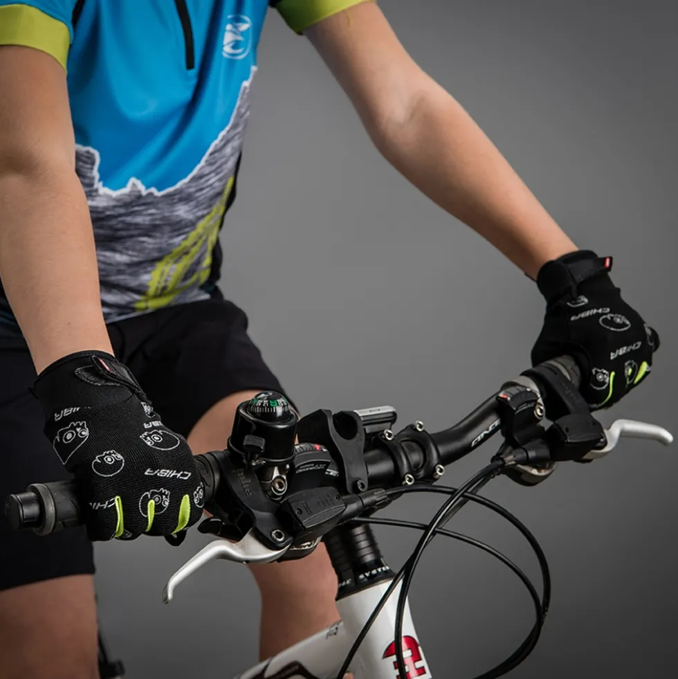 Chiba Bones Fietshandschoenen Kinderen - black/neon yellow