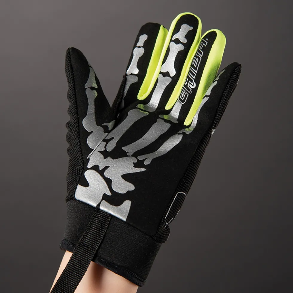 Chiba Bones Fietshandschoenen Kinderen - black/neon yellow