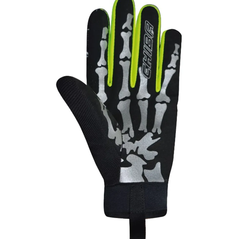Chiba Bones Fietshandschoenen Kinderen - black/neon yellow