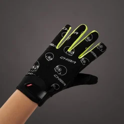 Chiba Bones Fietshandschoenen Kinderen - black/neon yellow