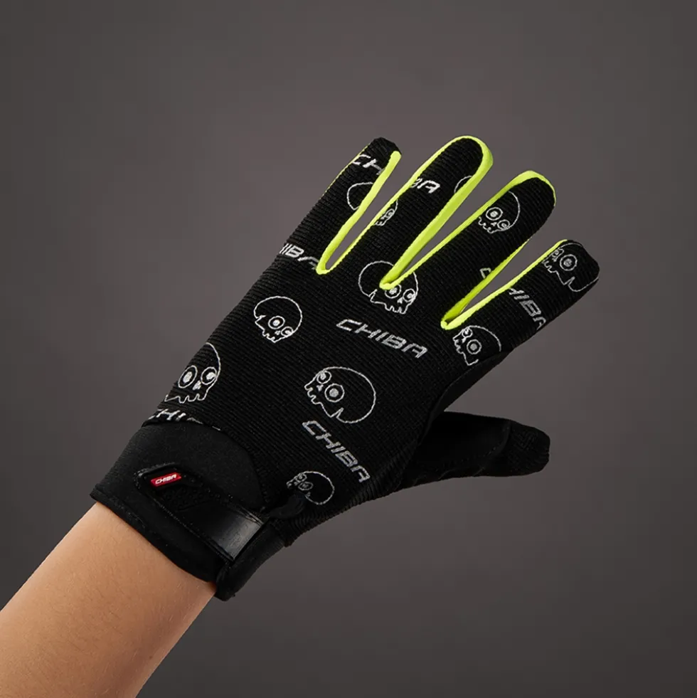 Chiba Bones Fietshandschoenen Kinderen - black/neon yellow