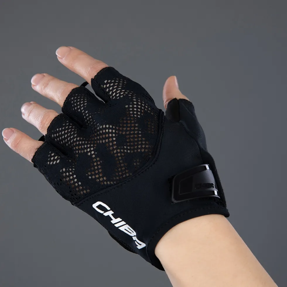 Chiba Gel Handschoenen met Korte Vingers Dame - zwart/zwart