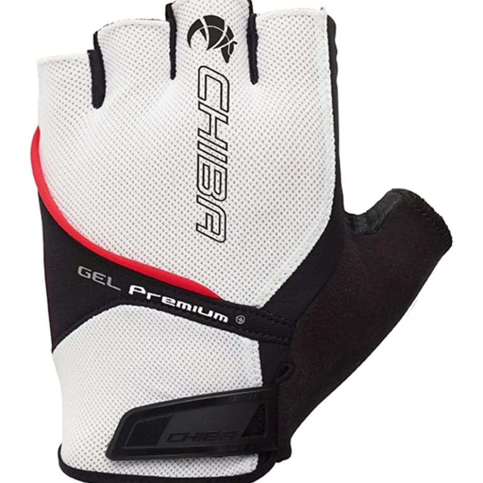 Wielerhandschoenen < Chiba Ge Preiu Handchoenen et Korte Vinger - wit