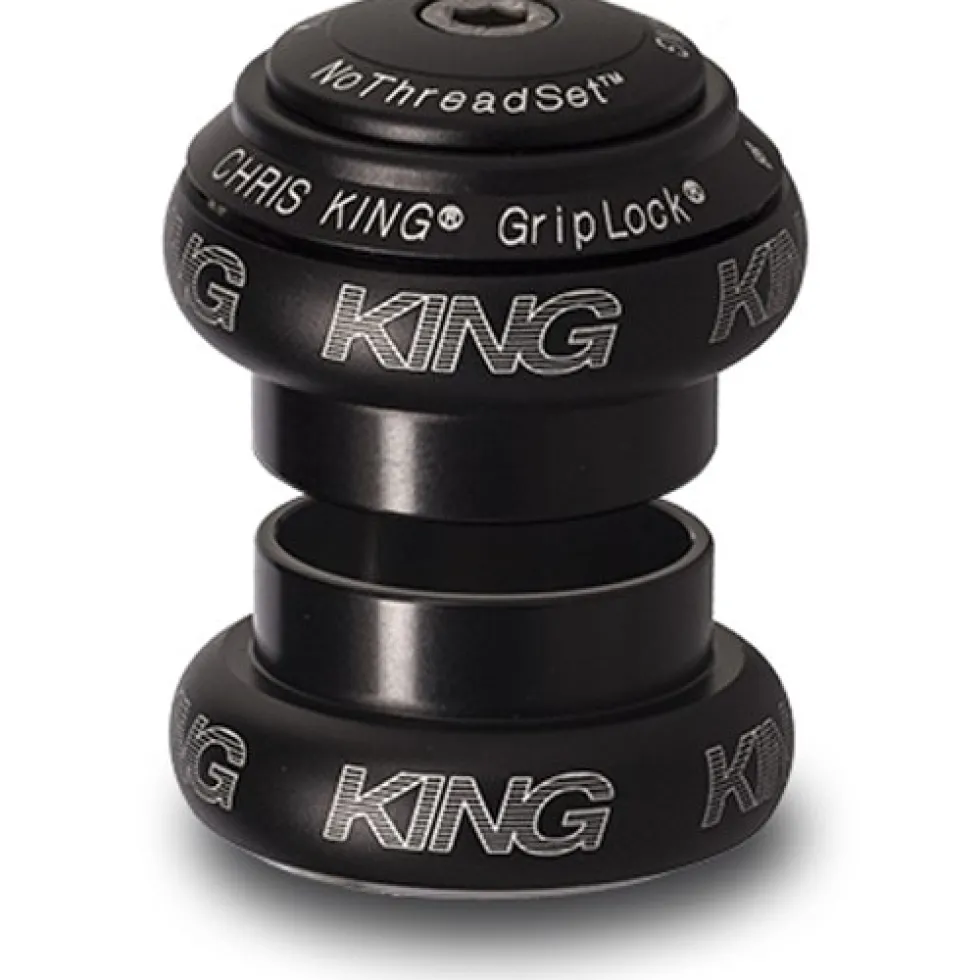 Chris King NoThreadSet Grip Lock Tapered Balhoofd - 1 1/8" - 1 1/4" - EC34/28.6 | EC44/33 - Bold Logo Print