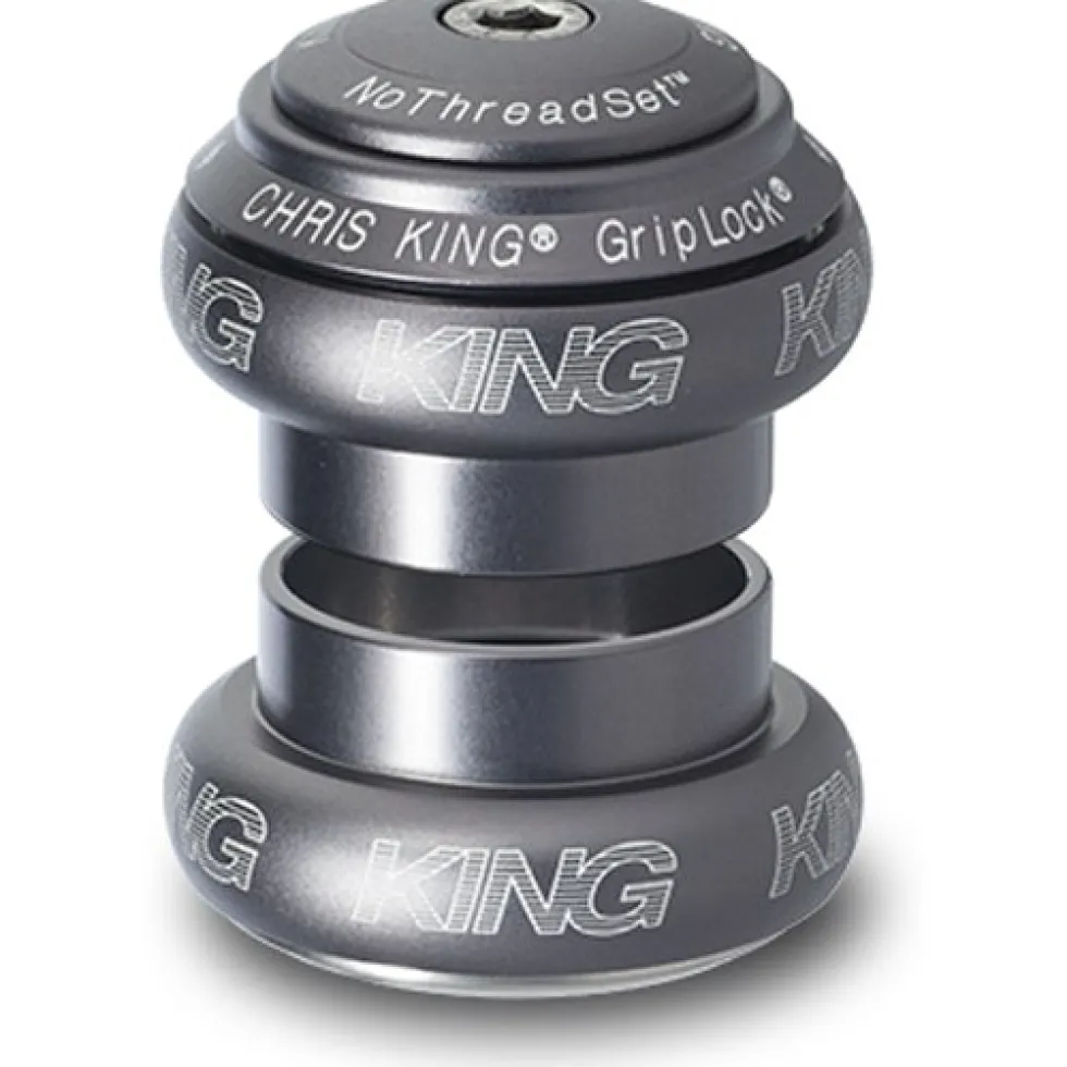 Chris King NoThreadSet Grip Lock Tapered Balhoofd - 1 1/8" - 1 1/4" - EC34/28.6 | EC44/33 - Bold Logo Print