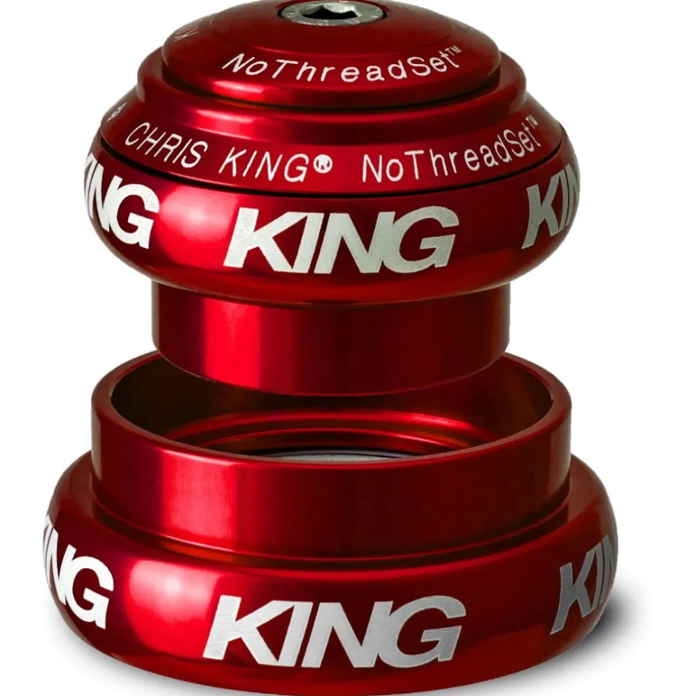 Chris King NoThreadSet Grip Lock Tapered Balhoofd - 1 1/8" - 1 1/4" - EC34/28.6 | EC44/33 - Bold Logo Print