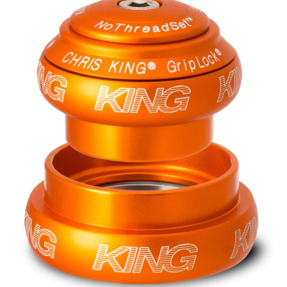Chris King NoThreadSet Grip Lock Tapered Balhoofd - 1 1/8" - 1 1/4" - EC34/28.6 | EC44/33 - Bold Logo Print