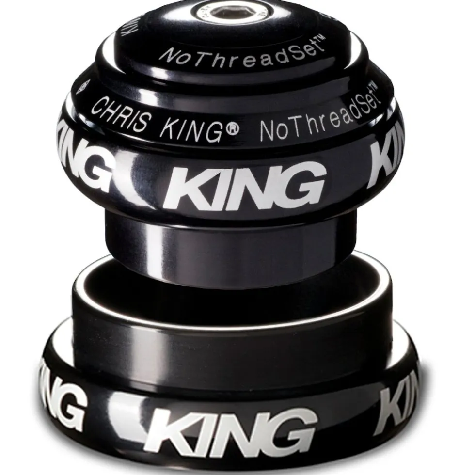 Chris King NoThreadSet Grip Lock Tapered Balhoofd - 1 1/8" - 1 1/4" - EC34/28.6 | EC44/33 - Bold Logo Print