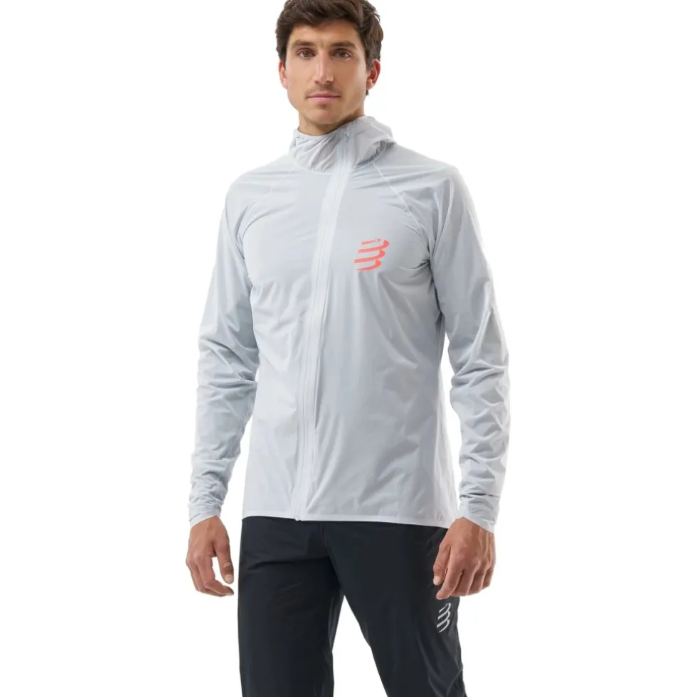 Compressport Hurricane Waterproof 10/10 Jas Unisex - grey dawn/fluo red