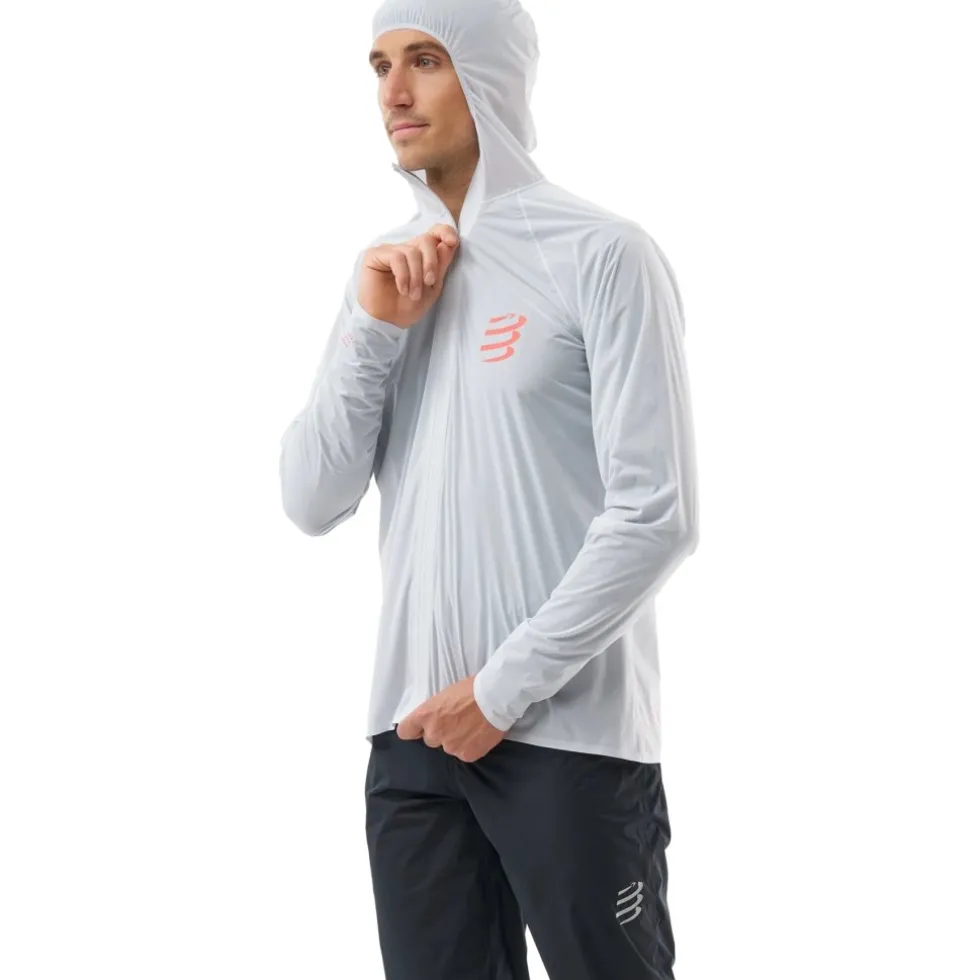 Compressport Hurricane Waterproof 10/10 Jas Unisex - grey dawn/fluo red