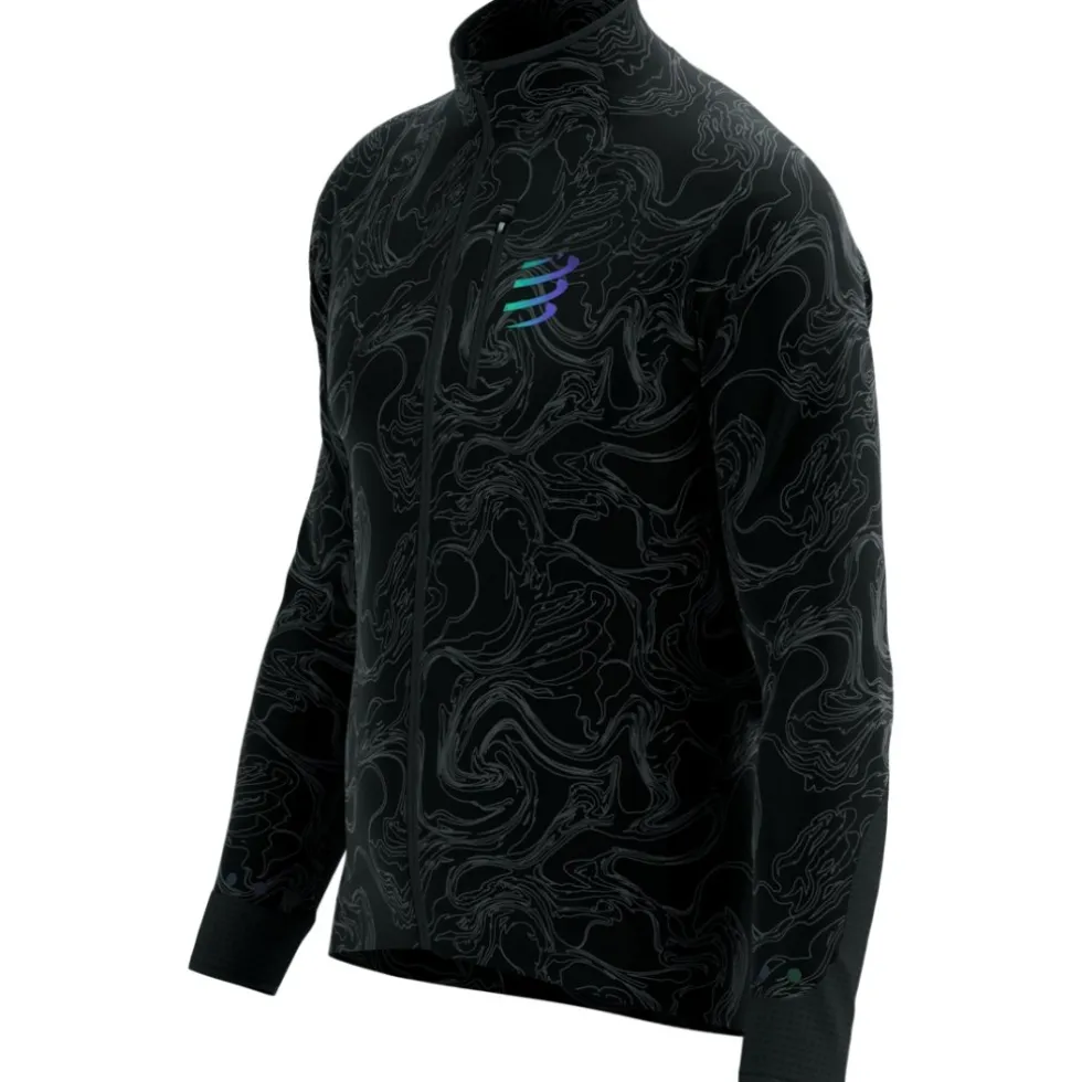 Compressport Hurricane Windproof Jas Heren - black/aurora