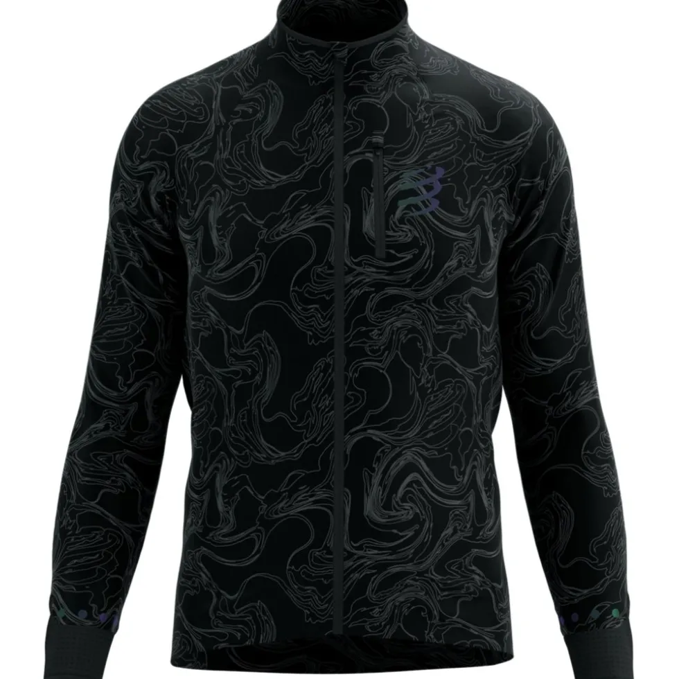 Compressport Hurricane Windproof Jas Heren - black/aurora