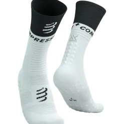 Compressport Mid Compressiesokken v2.0 - wit/zwart