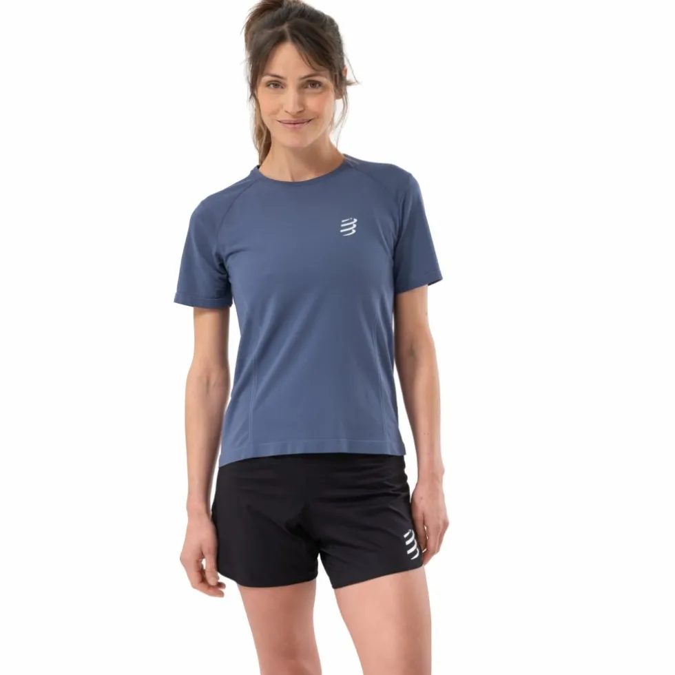 Compressport Performance Running T-Shirt Dames - indigo