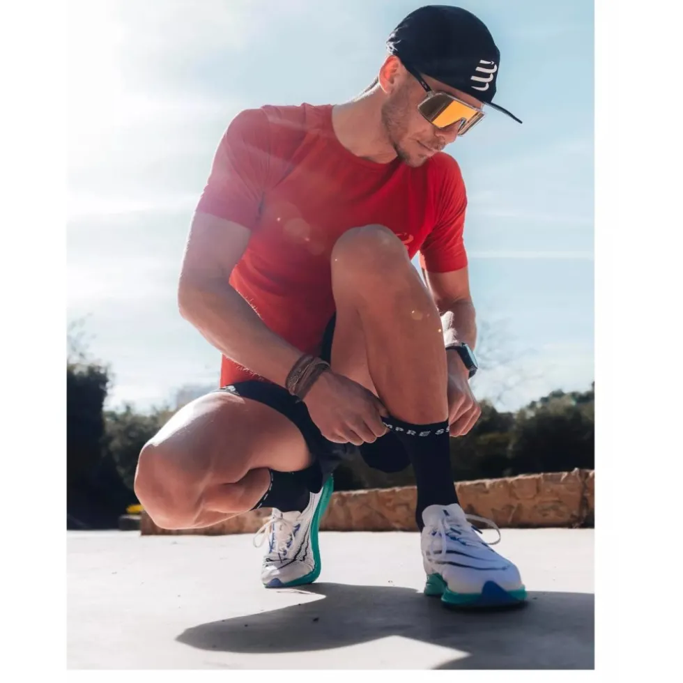 Compressport Pro Marathon Sokken v2.0 - zwart/wit