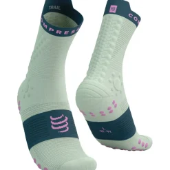 Compressport Pro Racing Compressiesokken v4.0 Trail - almost aqua/stargazer/cyclamen
