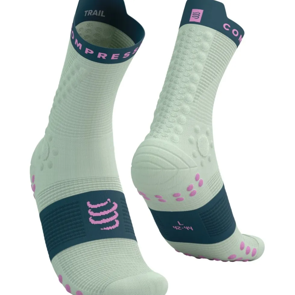Compressport Pro Racing Compressiesokken v4.0 Trail - almost aqua/stargazer/cyclamen