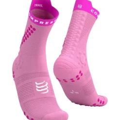Compressport Pro Racing Compressiesokken v4.0 Trail - begonia/neon pink