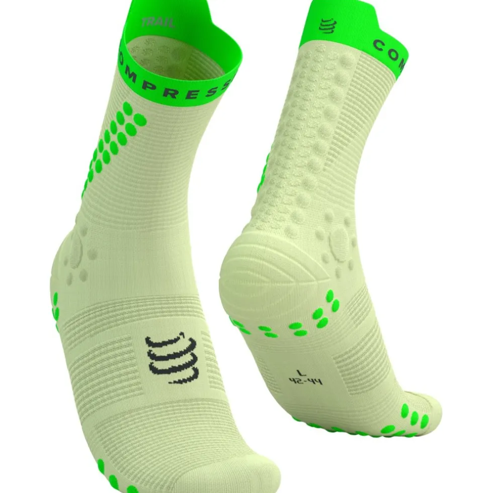 Compressport Pro Racing Compressiesokken v4.0 Trail - lime/neon green