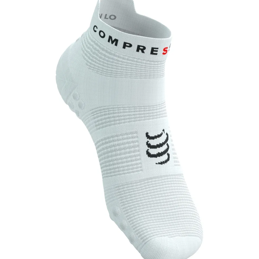 Compressport Pro Racing Compressiesokken v4.0 Run Low - wit/zwart