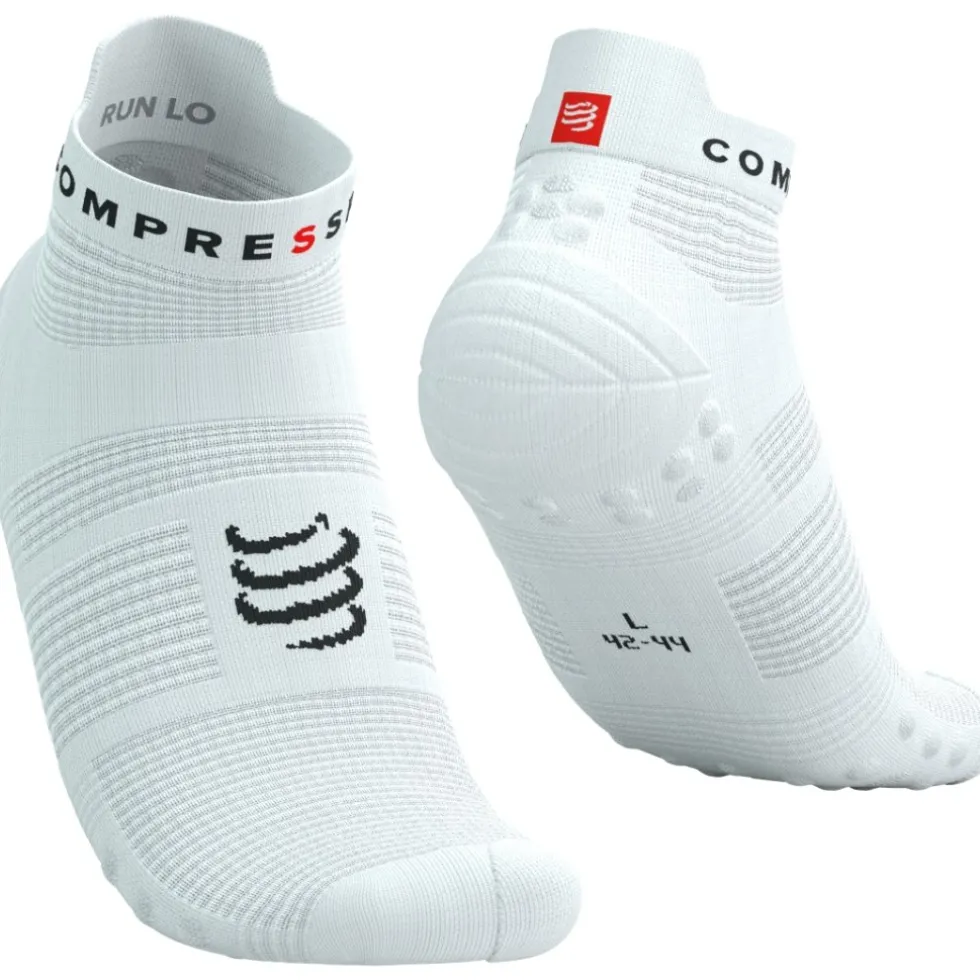 Compressport Pro Racing Compressiesokken v4.0 Run Low - wit/zwart