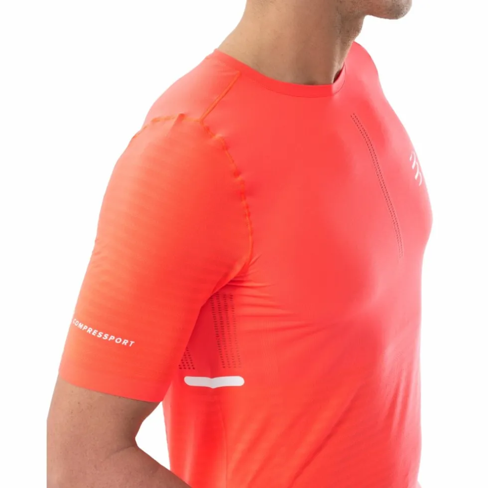 Compressport Pro Racing T-Shirt Heren - fluo red
