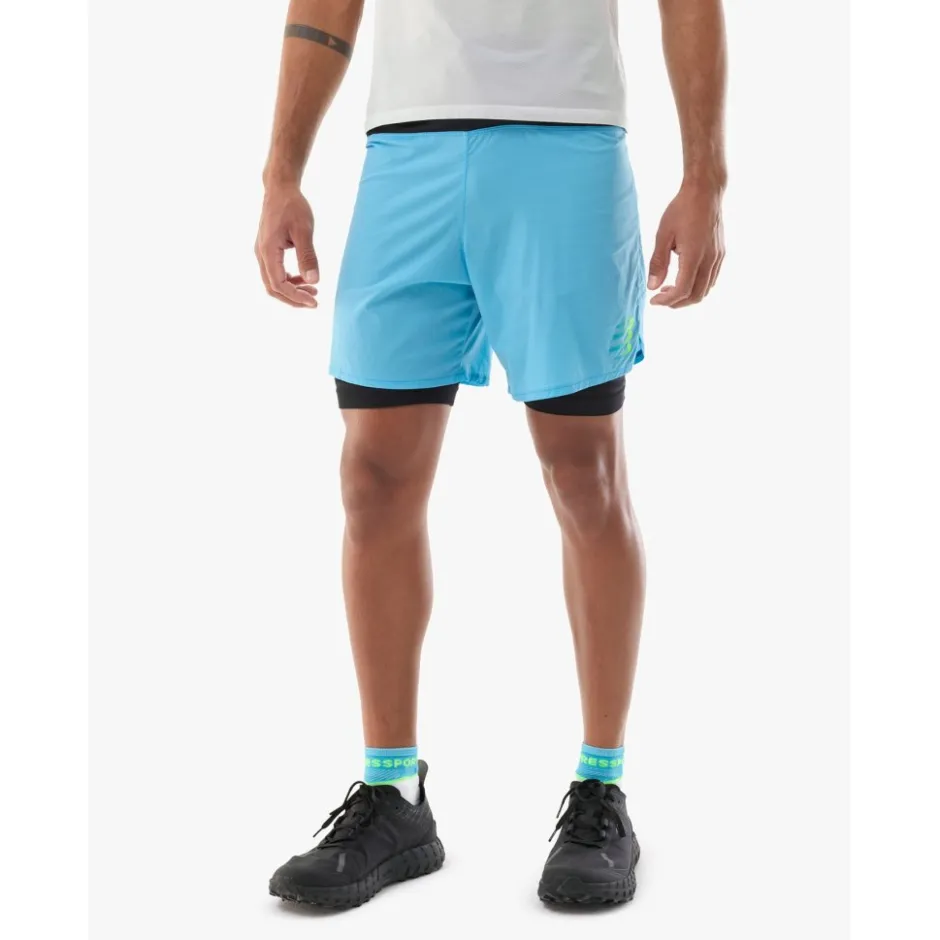 Broeken & Rokken < Compressport Trai Racing 2-in-1 hort Heren - nore bue