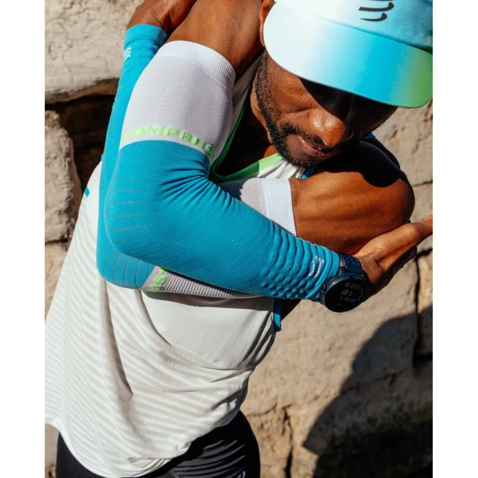 Compressport ArmForce Ultralight Compressie Armwarmers - norse blue/neon green