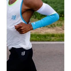 Compressport ArmForce Ultralight Compressie Armwarmers - norse blue/neon green