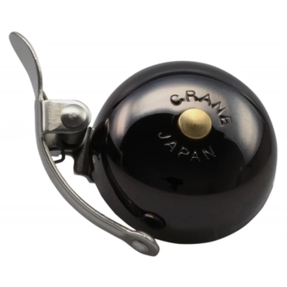 Crane Bell Co. Mini Suzu Fietsbel - Steel Band Mount - neo black