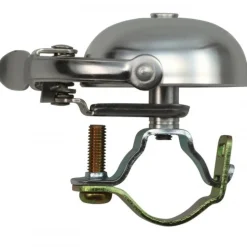 Crane Bell Co. Mini Suzu Fietsbel - Steel Band Mount - matte silver