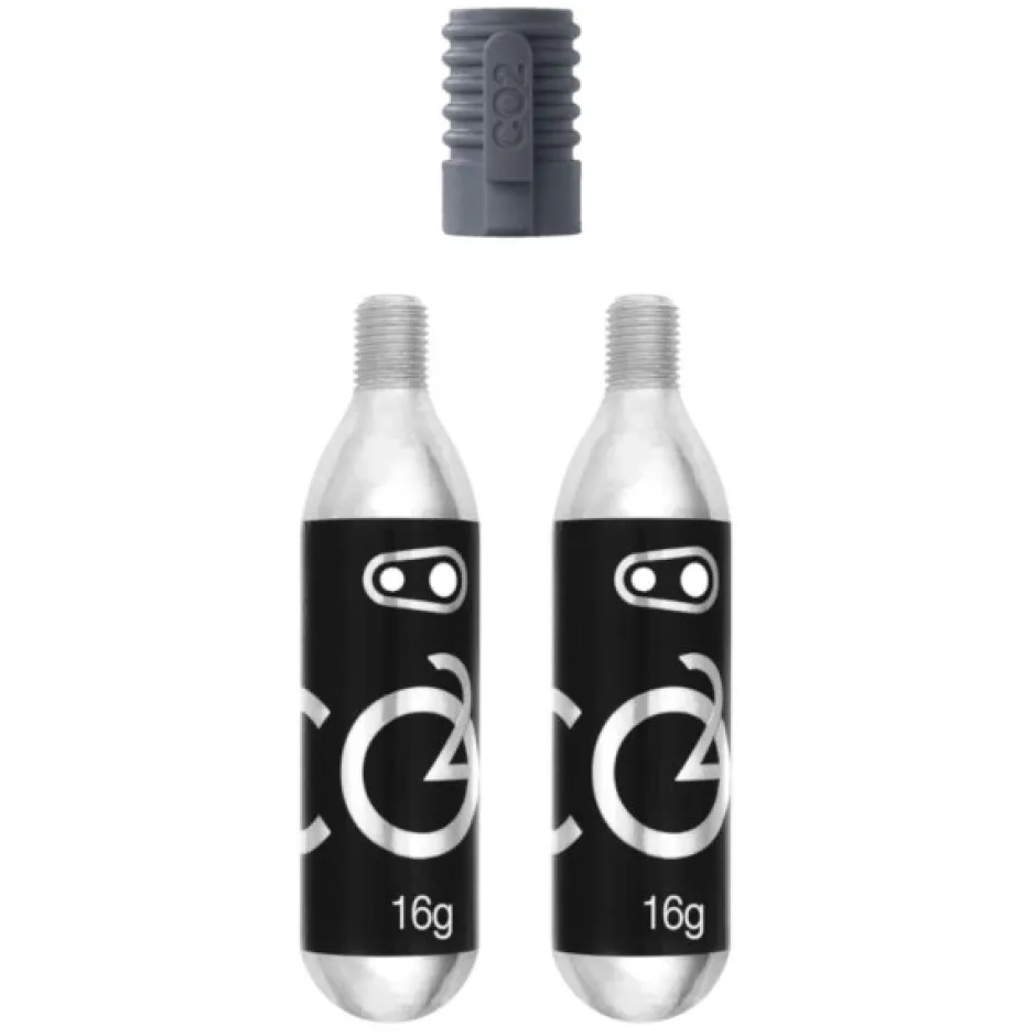 Co² Pompen < Crankbrothers CO2 Threaded Cartridges with Klic Adapter - 2x16g