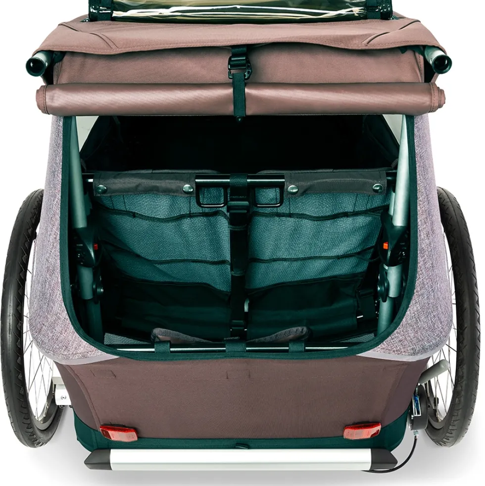 Croozer Kid Vaaya 2 - Bike Trailer for 2 Kids - blossom red
