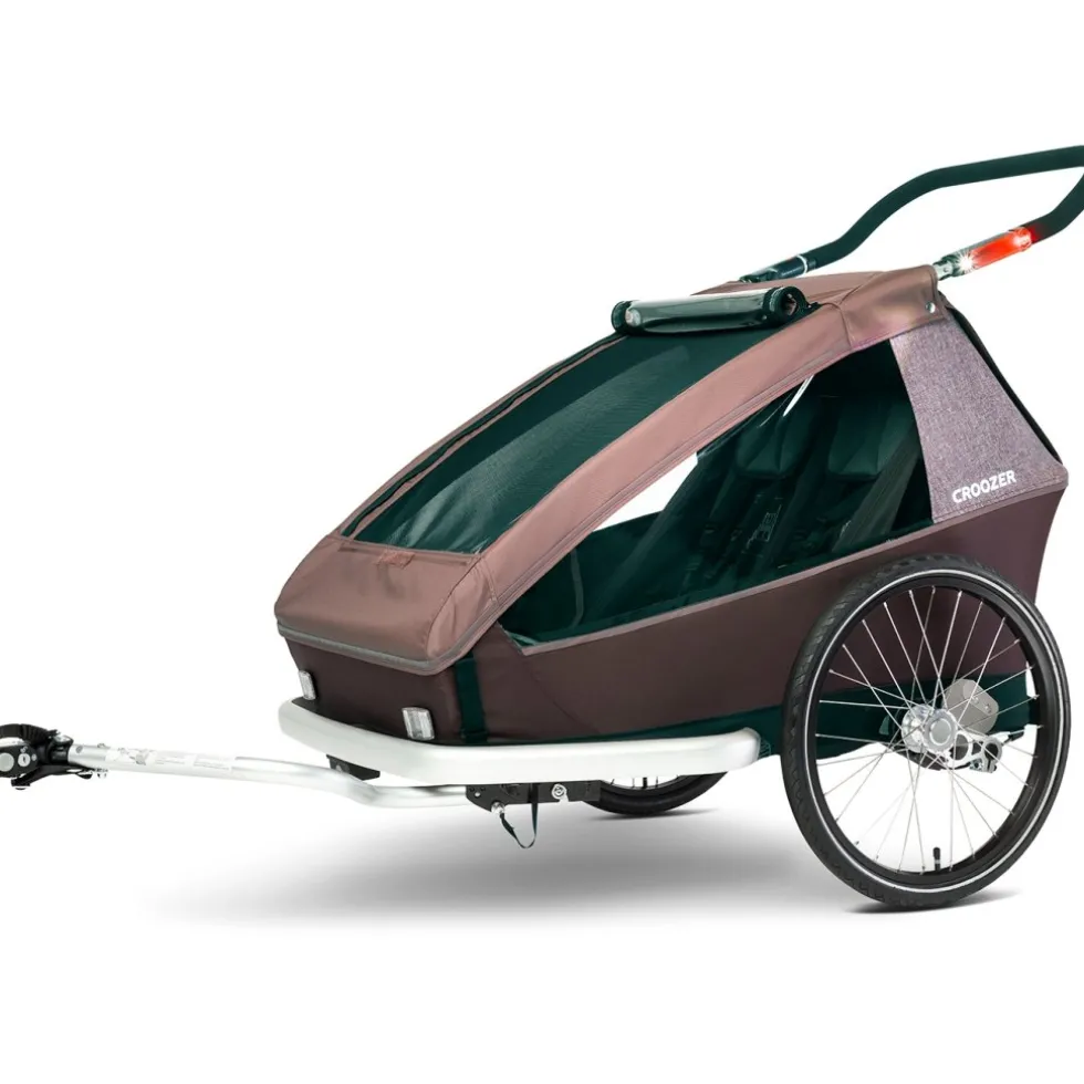 Croozer Kid Vaaya 2 - Bike Trailer for 2 Kids - blossom red