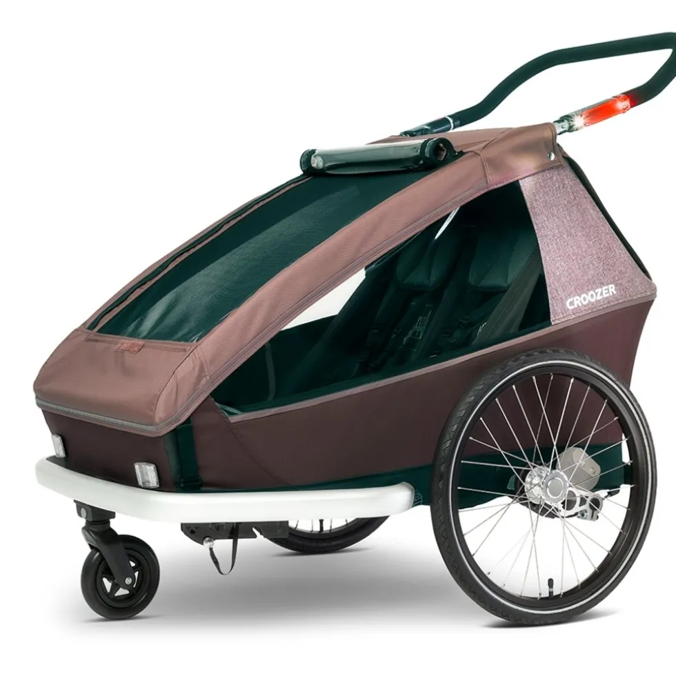 Croozer Kid Vaaya 2 - Bike Trailer for 2 Kids - blossom red
