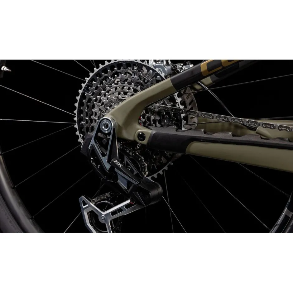 Elektrische Fietsen|E-Mtb Full Suspension < CUBE AM HYBRID ONE44 C:68X UPER TM 400X - 29" Carbon E-Mountainbike - 2025 - dutyolive / gold