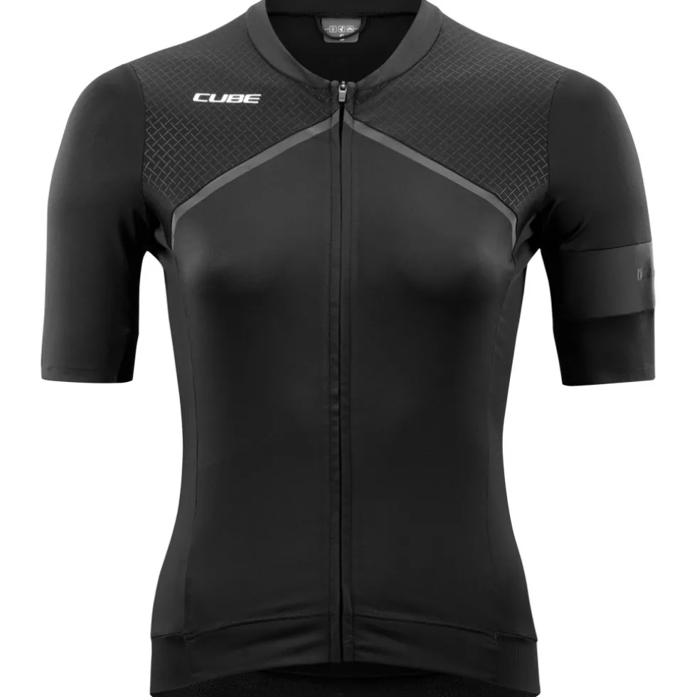CUBE BLACKLINE Fietsshirt met Korte Mouwen Dames - zwart