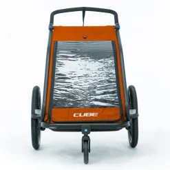 Kinderkarren < CUBE Double CMPT Fietskar voor Kinderen - X Actionteam - grey´n´orange